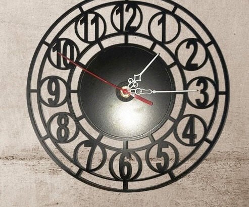 Wooden Decorative Wall Clock – With Metal Frame