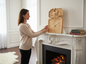 Wooden Embossed Wall Clock